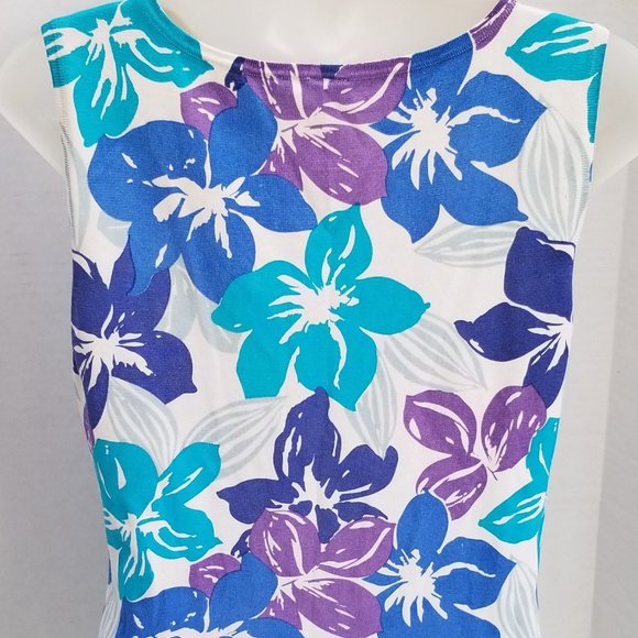 ANNA GRAY Colorful Silk Blend Thin Ribbed Fitted Sleeveless Tank Top LARGE EUC - Picture 4 of 4